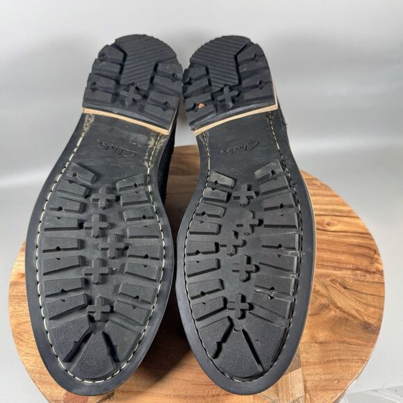 Clarks Foxwell Limit Men's Black Suede Brogue Wingtips Shoes Size 10 - Picture 6 of 8